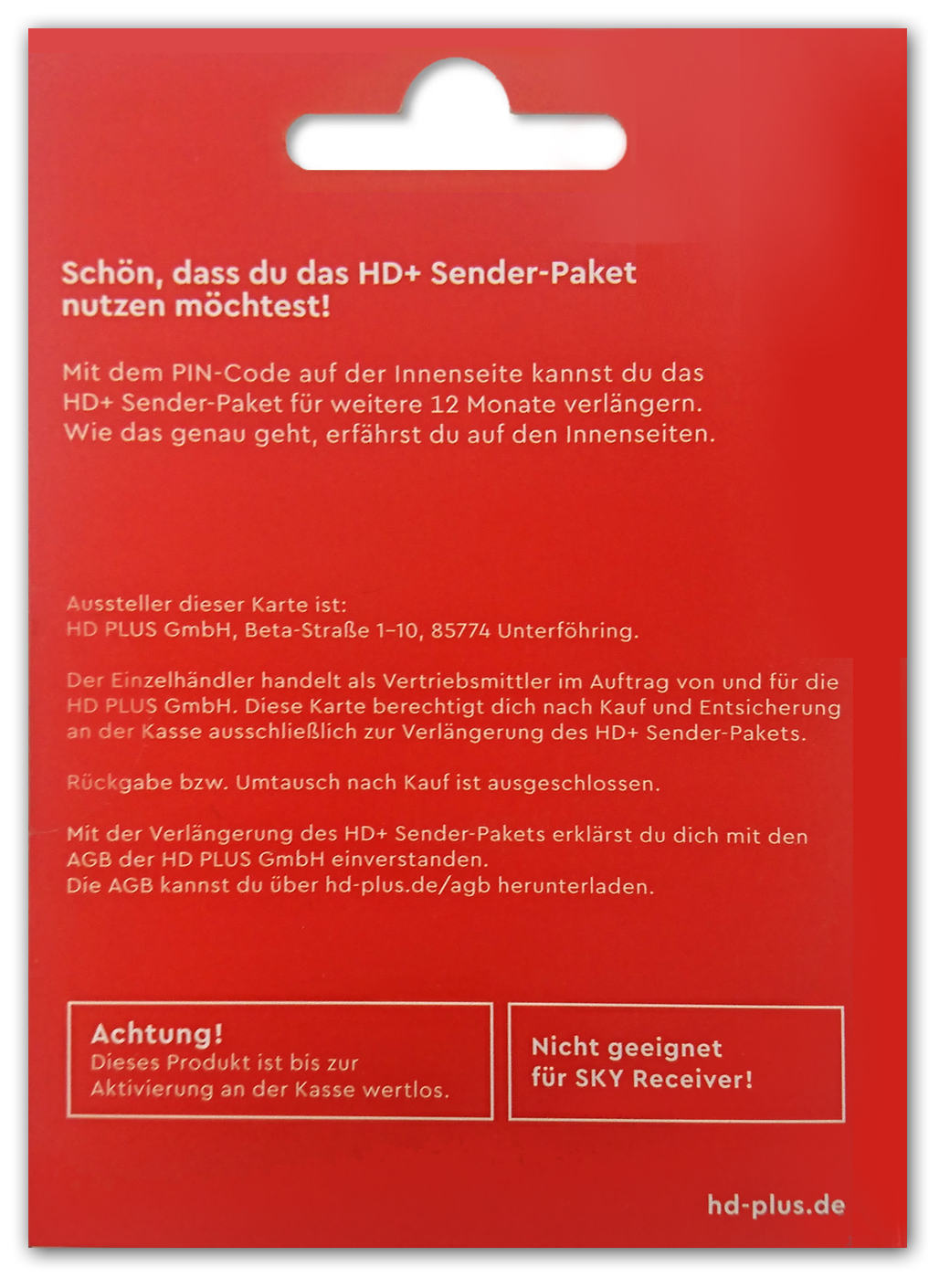 HD+ Verlängerung für 12 Monate für HD+ Karten HD02/03/04/05 - SAT-World GmbH - Ihr kompetenter 