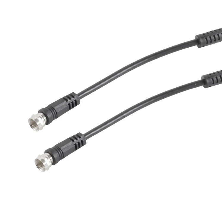 InLine SAT-Anschlusskabel 15 M – 2x Geschirmt, 2x F-Stecker, 85dB, Schwarz, Für SAT & Kabel-TV
